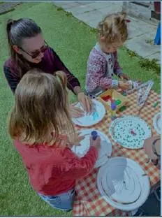 children playing picnic in the park