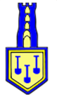 christ church ainsworth logo comprising of A blue and yellow shield with a tower and three spikes.