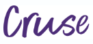 text logo incorporating 'Cruse' in purple on white background