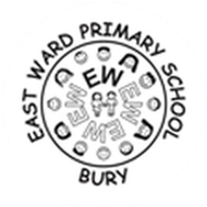 text logo for East Ward primary school in circle on white background