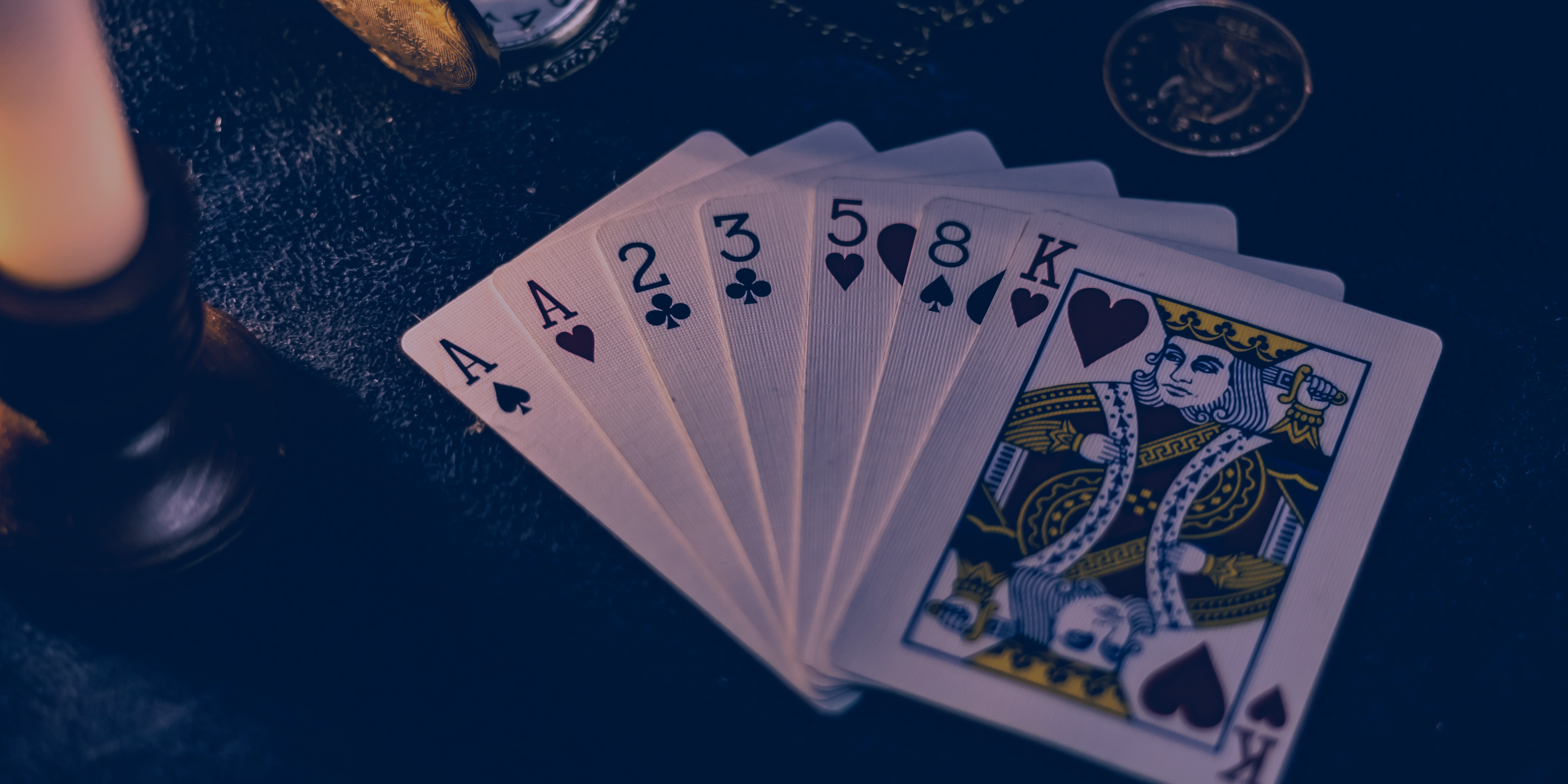 Playing cards on table