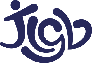 text logo comprising of jlgb in blue on white background