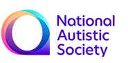 text logo for national autistic society in purple on white background