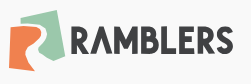 logo comprising of Ramblers in black on white backgroudn