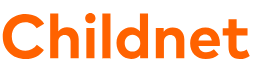 text logo comprising of childnet in orange on white boarder