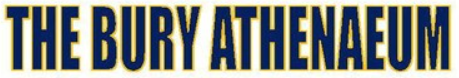 text logo comprising of the Bury Athenaeum in blue on white background