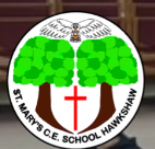 school logo comprising two trees with cross between with school name underneath
