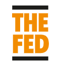 The fed logo comprising of white background with The FED in orange writing